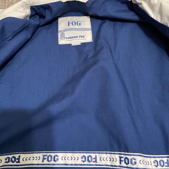 Vintage London Fog Jacket Men’s Small Light Blue Cream Trim - Picture 5 of 6